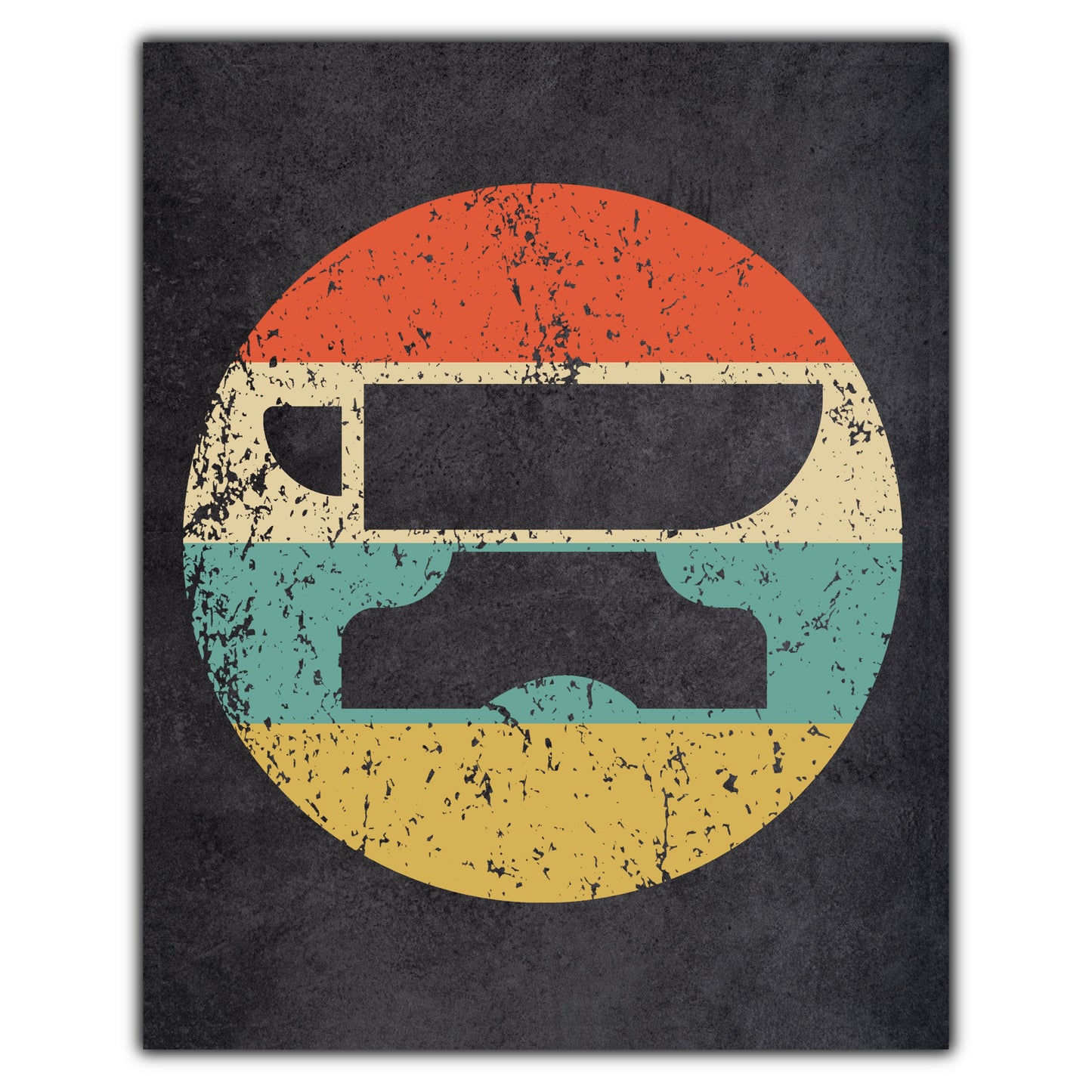 Blacksmith Metalworker Anvil Icon Retro 8"x10" Wall Art Print
