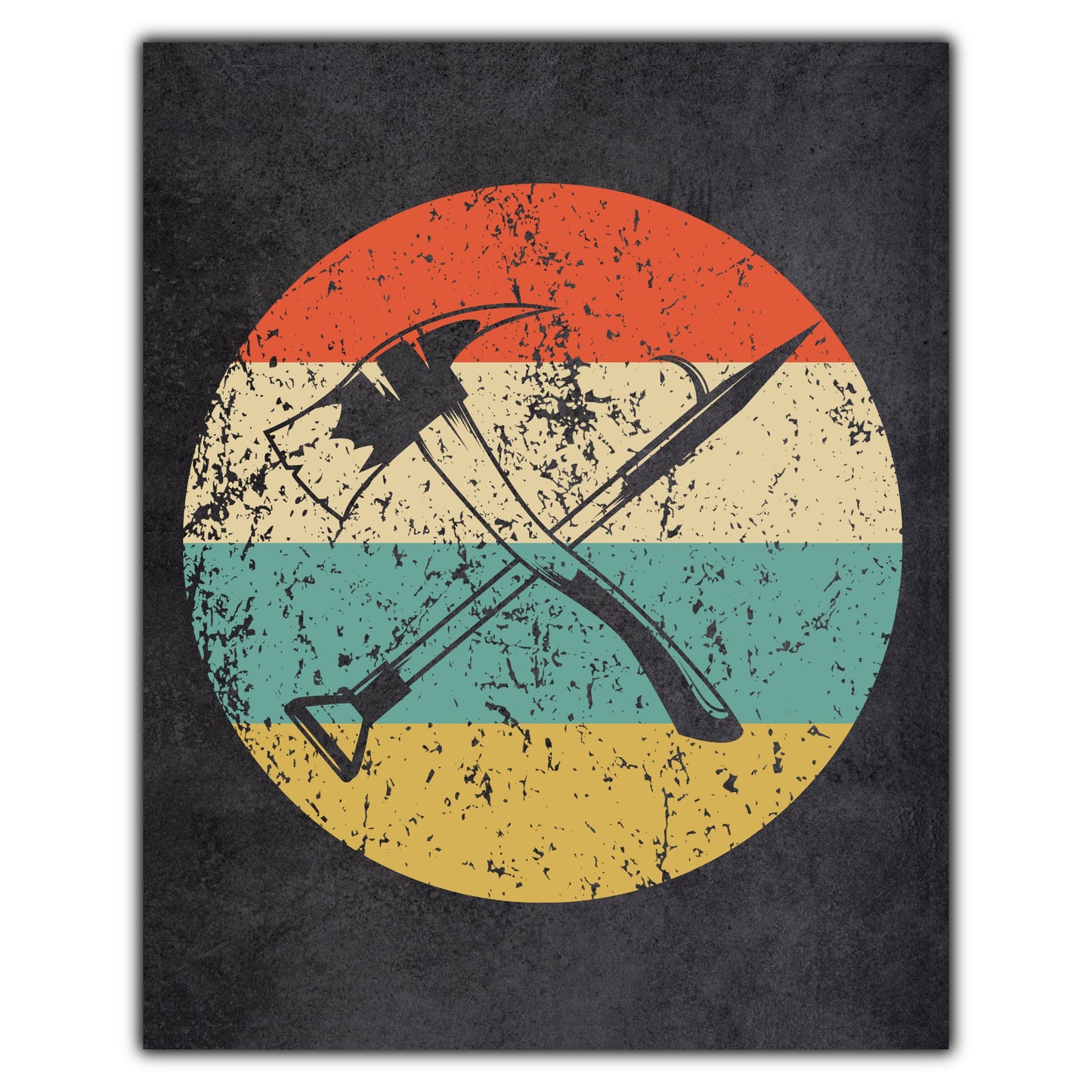 Firee Pick Axe Firefighter Icon Retro 8"x10" Wall Art Print