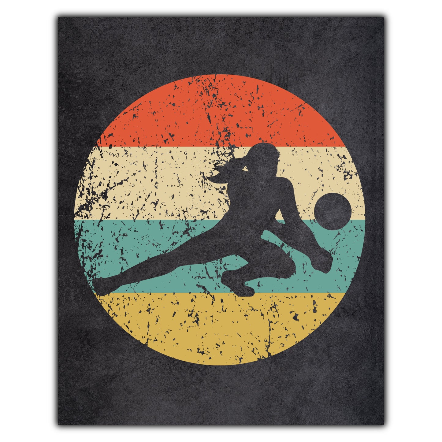 Volleyball Dig Sports Icon Retro 8"x10" Wall Art Print
