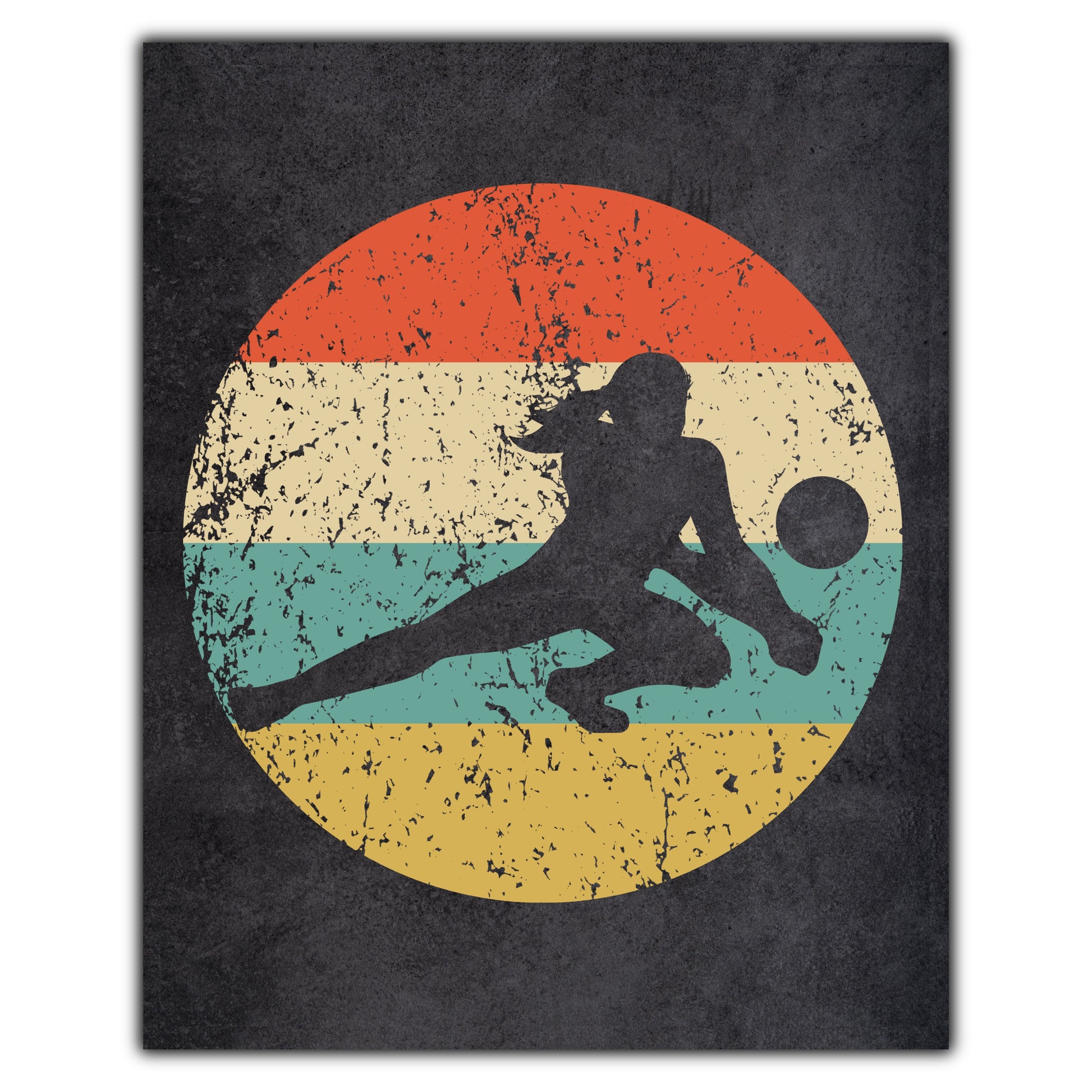 Volleyball Dig Sports Icon Retro 8"x10" Wall Art Print