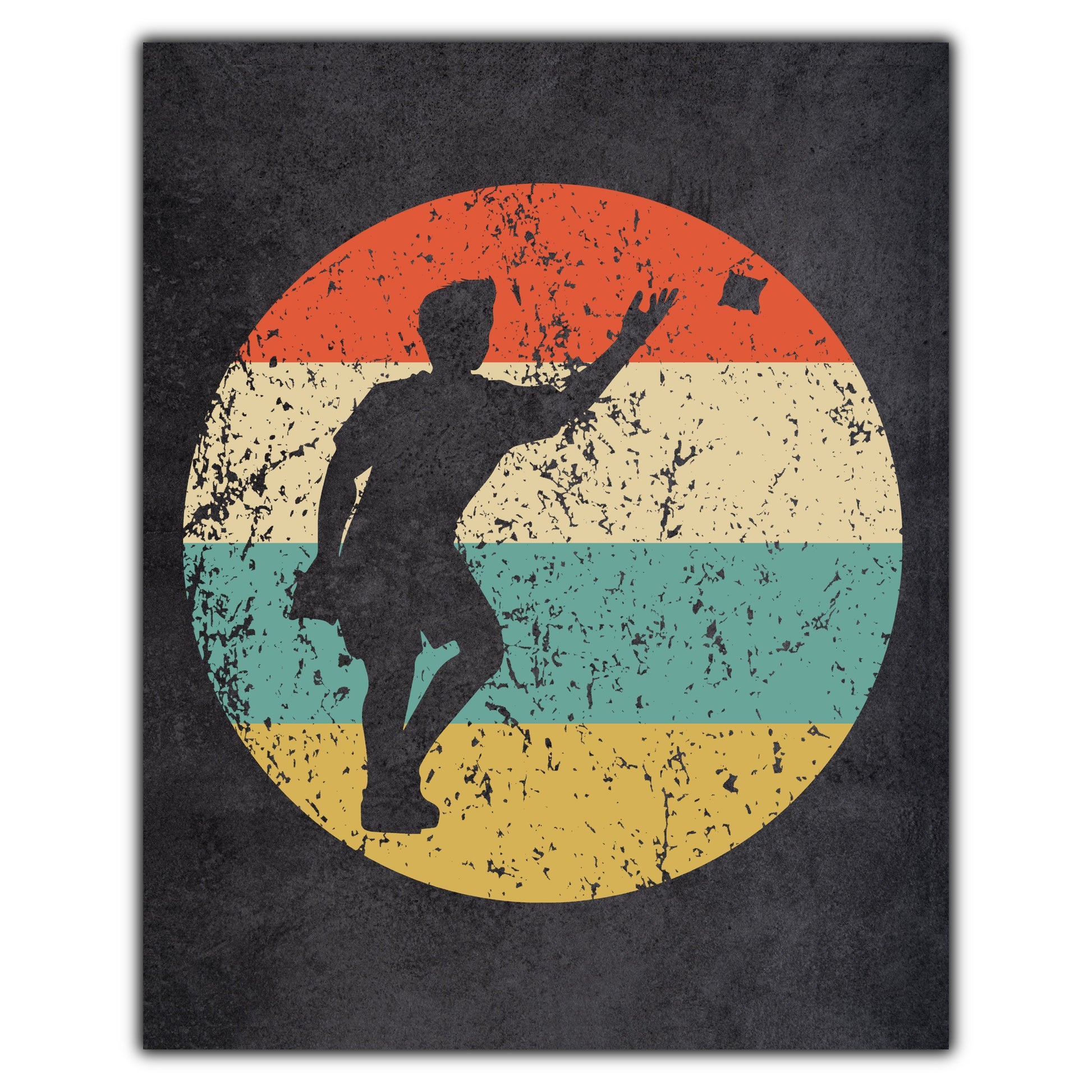 Cornhole Toss Icon Retro 8"x10" Wall Art Print