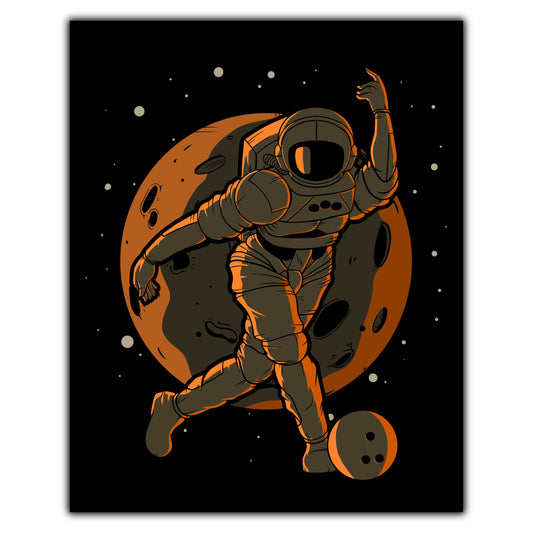 Bowling Astronaut Outer Space Spaceman 8"x10" Wall Art Print