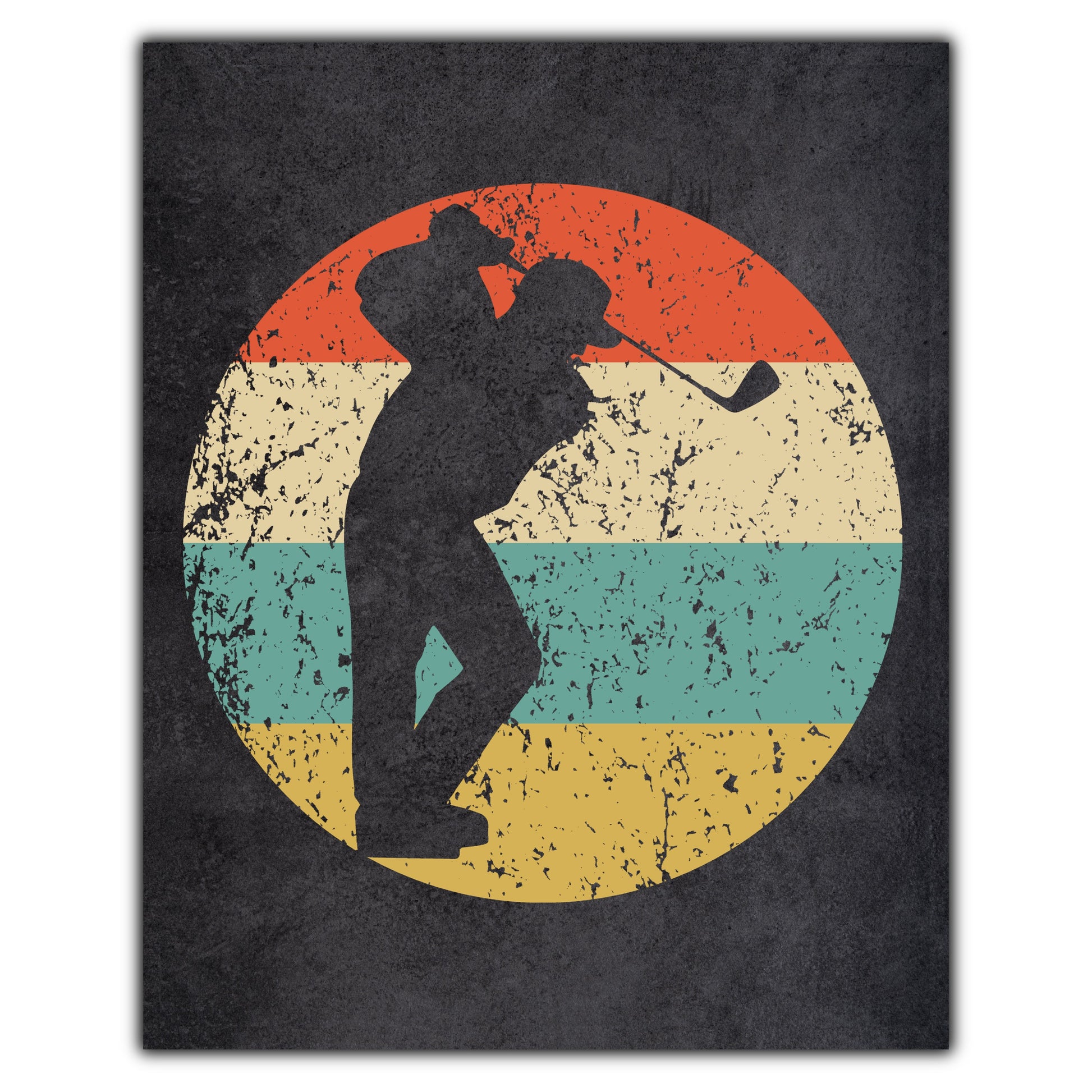 Golfer Golfing Golf  Sports Icon Retro 8"x10" Wall Art Print