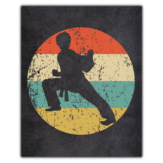 Karate Pose Martial Arts Icon Retro 8"x10" Wall Art Print