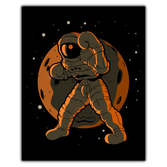 Boxing Astronaut Outer Space Spaceman 8"x10" Wall Art Print
