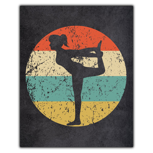 Yoga Pose Icon Retro 8"x10" Wall Art Print