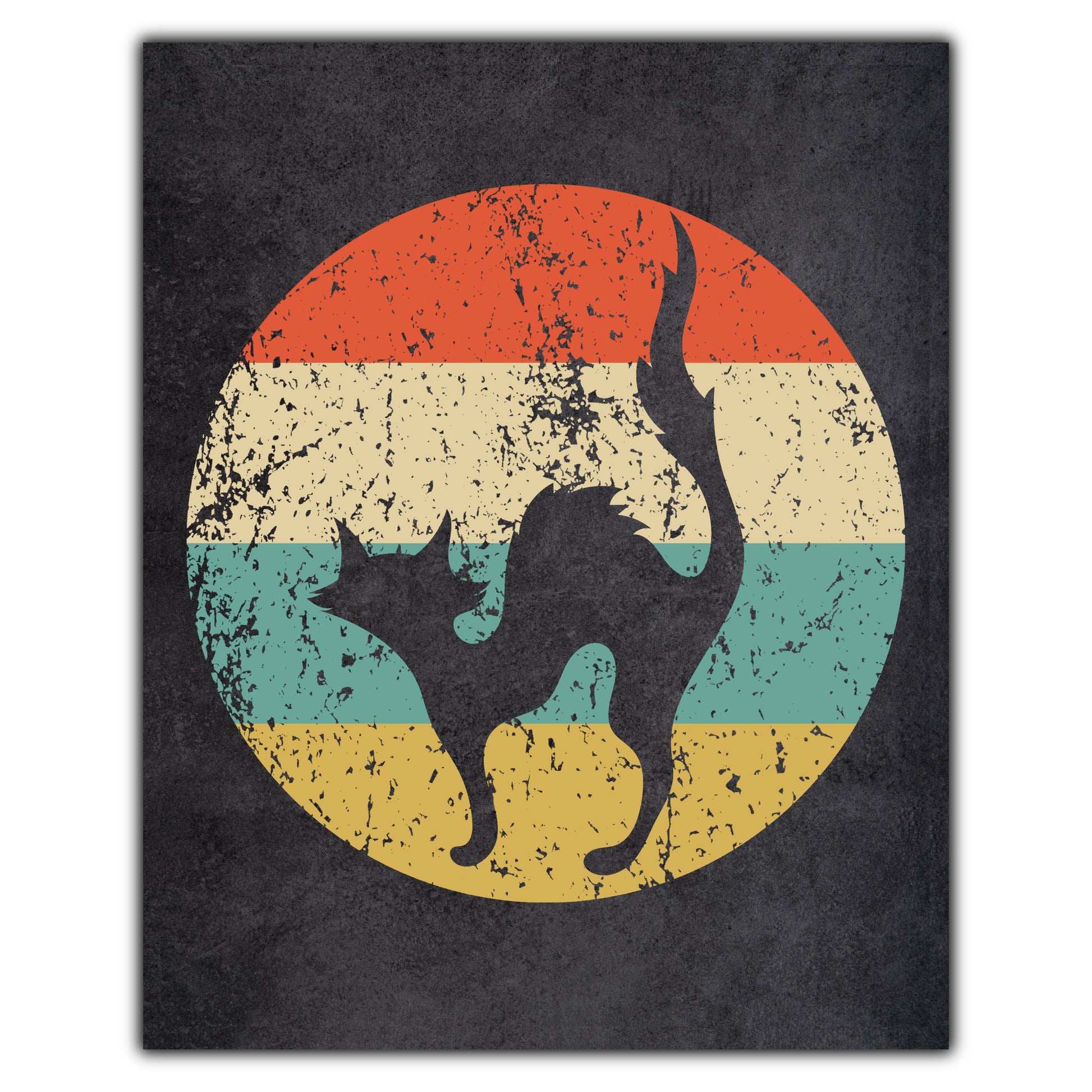 Scary Cat Halloween Icon Retro 8"x10" Wall Art Print
