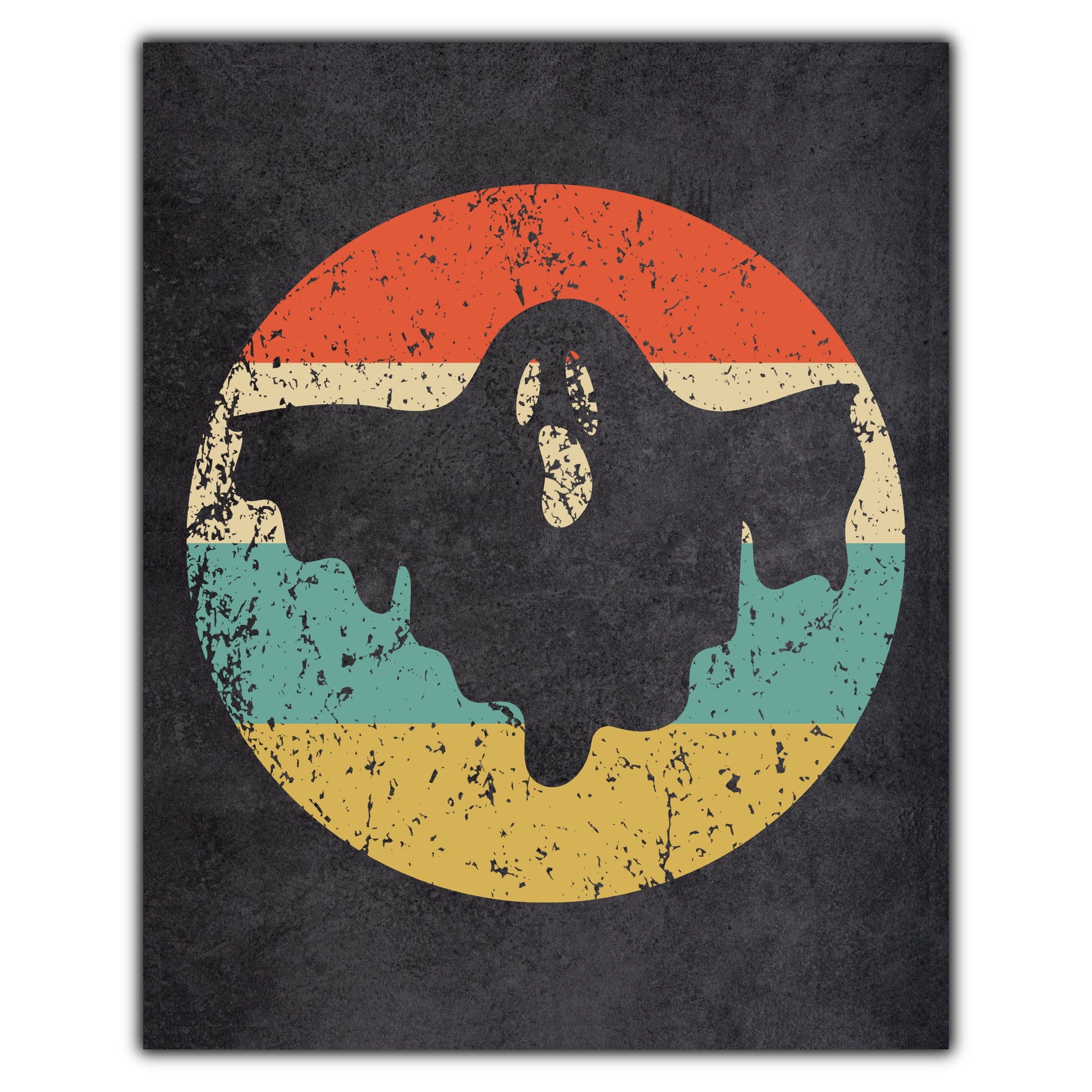 Scary Ghost Halloween Icon Retro 8"x10" Wall Art Print