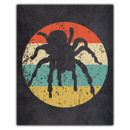 Tarantula Spider Halloween Icon Retro 8"x10" Wall Art Print