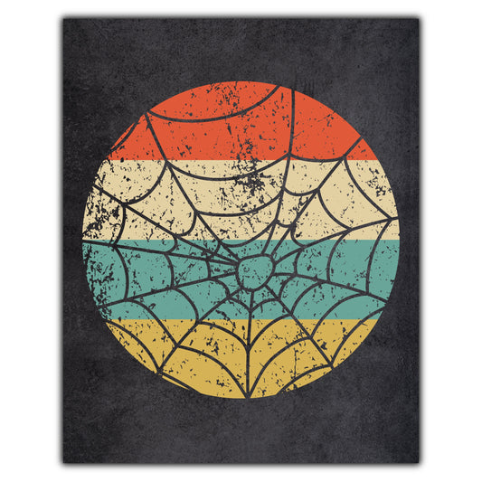 Spider Web Halloween Icon Retro 8"x10" Wall Art Print
