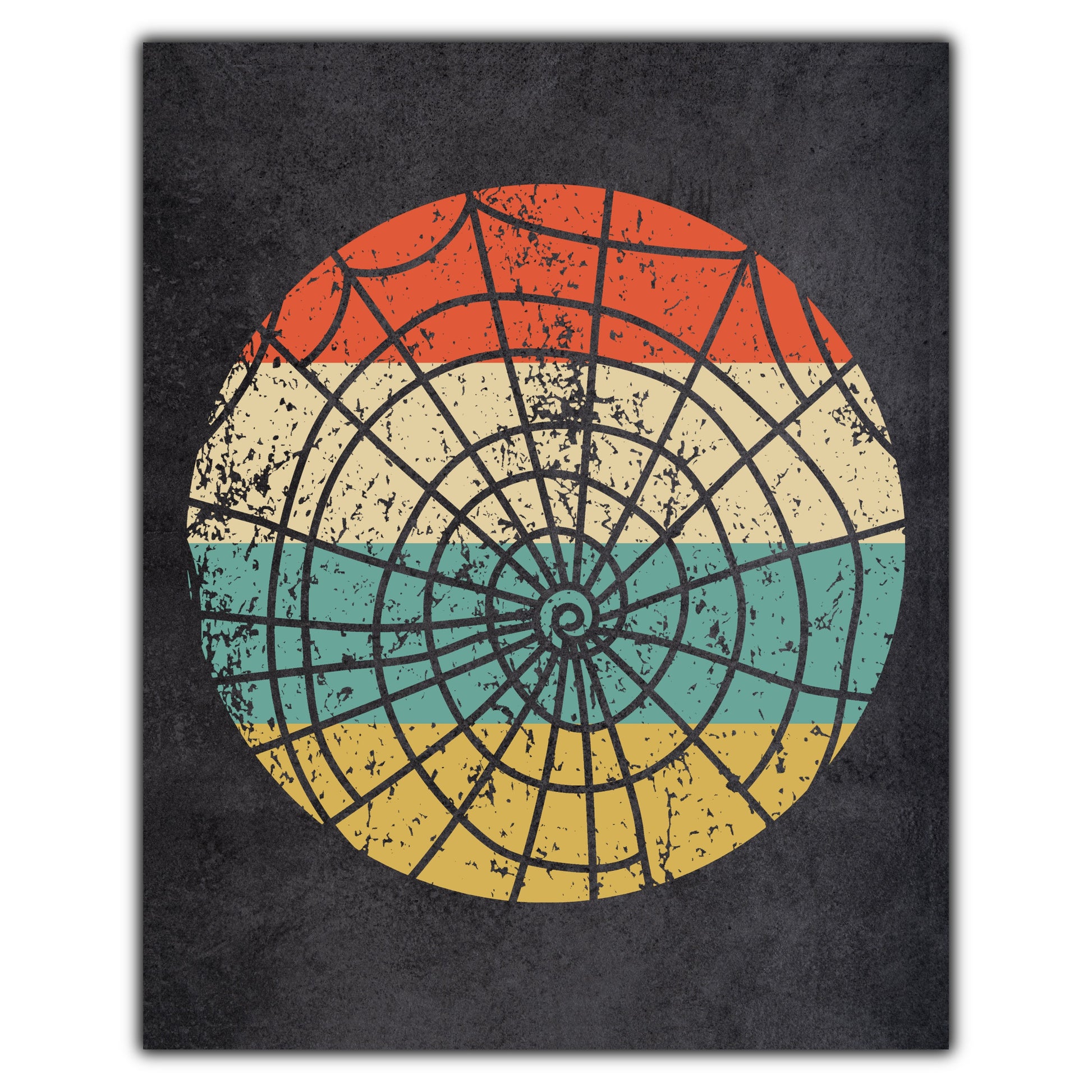 Spider Web Halloween Icon Retro 8"x10" Wall Art Print