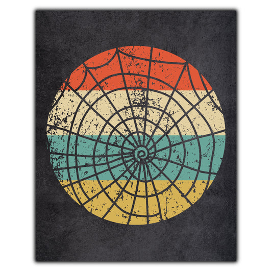 Spider Web Halloween Icon Retro 8"x10" Wall Art Print