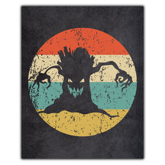 Haunted Tree Halloween Icon Retro 8"x10" Wall Art Print
