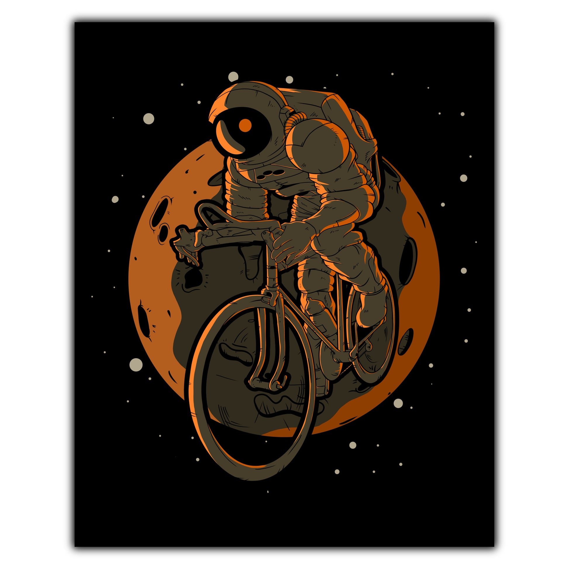 Cycling Astronaut Outer Space Spaceman 8"x10" Wall Art Print