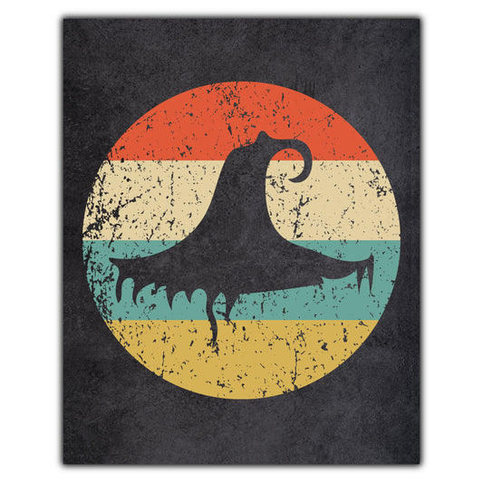 Witch's Hat Halloween Icon Retro 8"x10" Wall Art Print