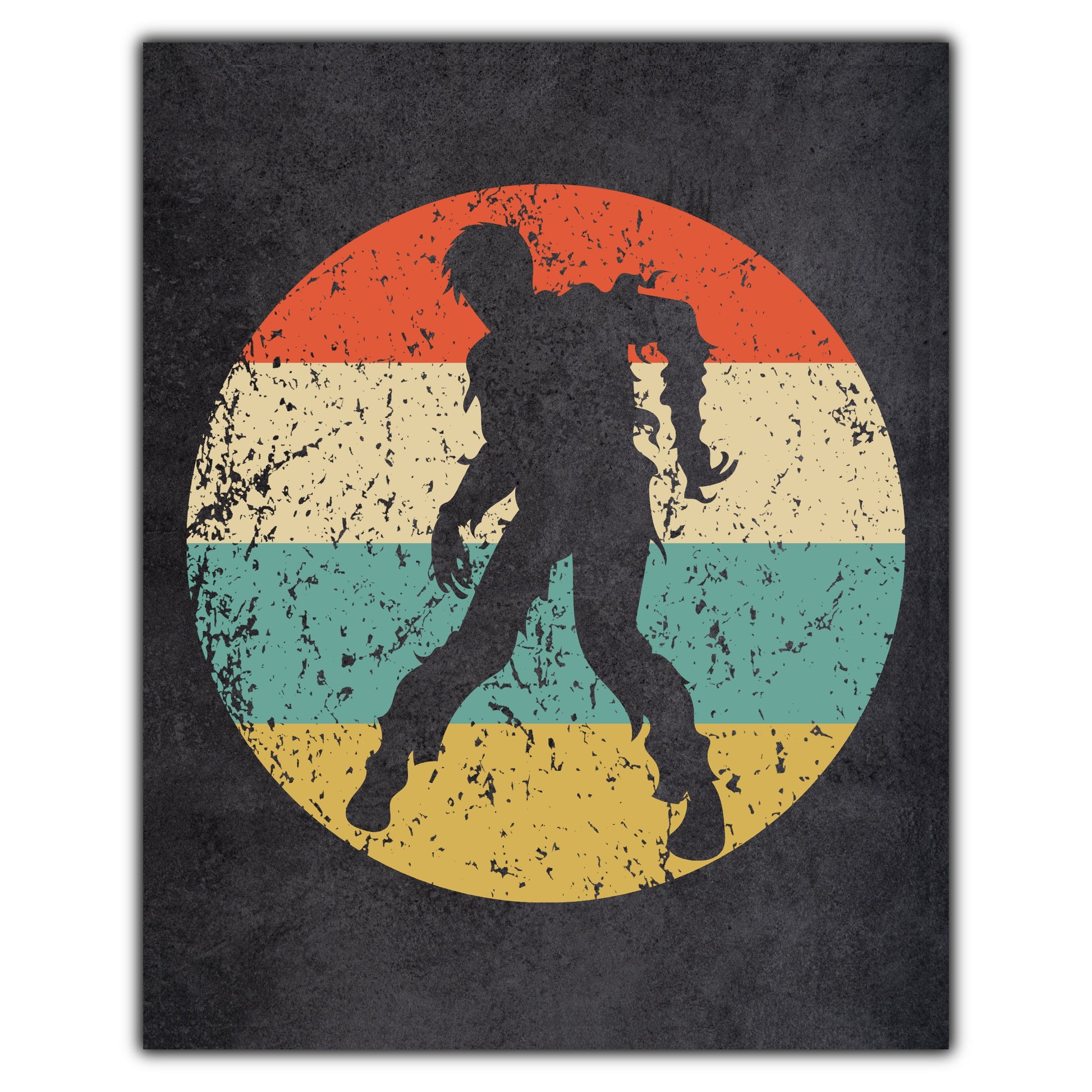 Zombie Monster Halloween Icon Retro 8"x10" Wall Art Print