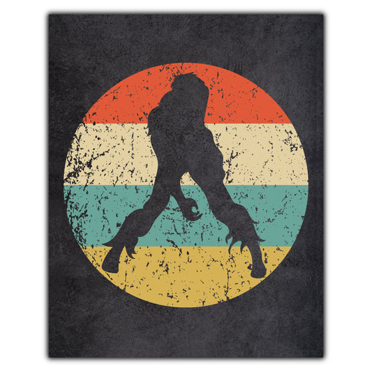 Zombie Monster Halloween Icon Retro 8"x10" Wall Art Print