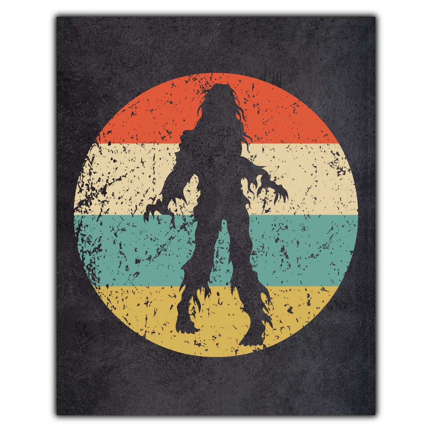 Zombie Monster Halloween Icon Retro 8"x10" Wall Art Print