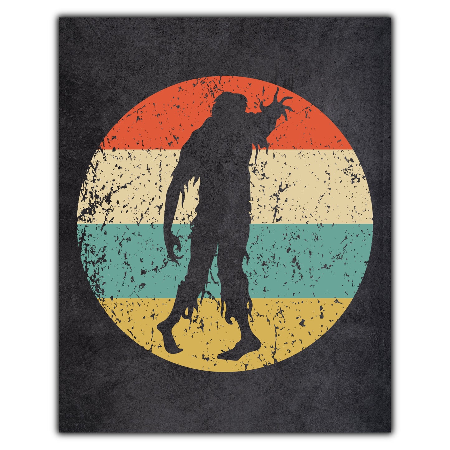 Zombie Monster Halloween Icon Retro 8"x10" Wall Art Print