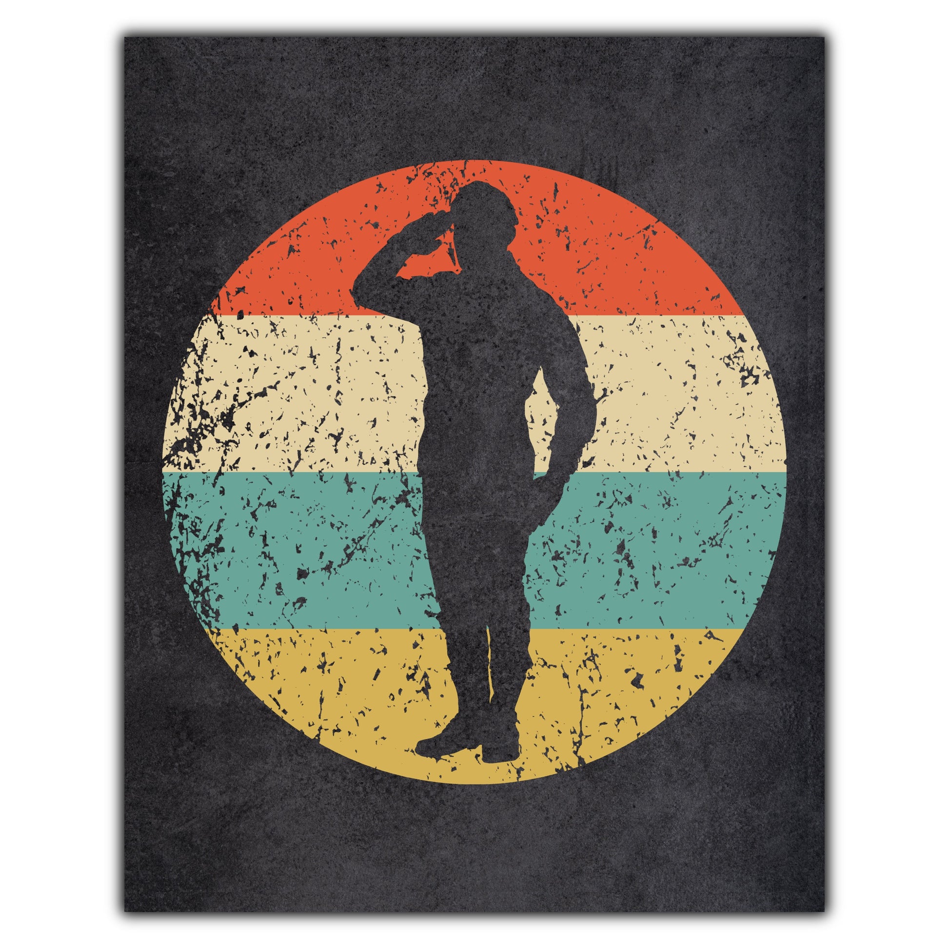 Military Salute Soldier Icon Retro 8"x10" Wall Art Print
