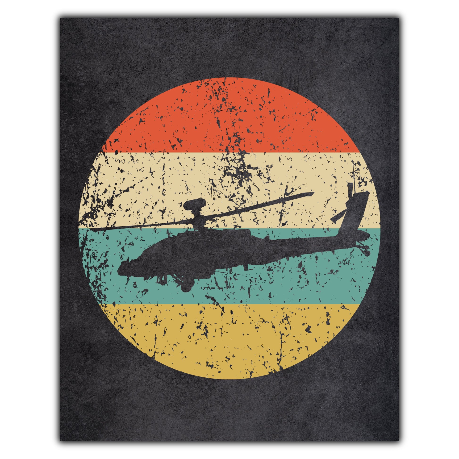 Chinook Helicopter Military Icon Retro 8"x10" Wall Art Print
