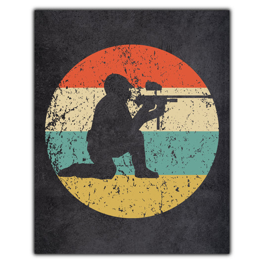 Paintball Player Icon Retro 8"x10" Wall Art Print