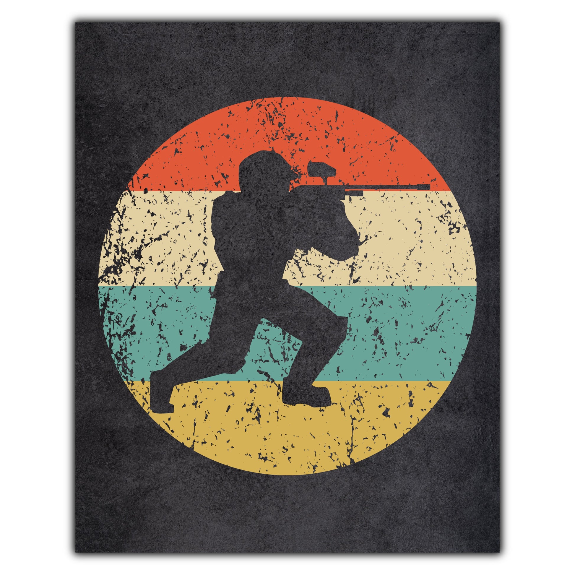 Paintball Player Icon Retro 8"x10" Wall Art Print