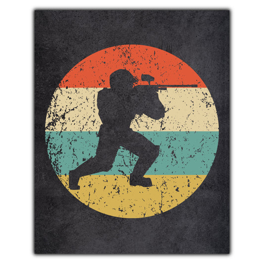 Paintball Player Icon Retro 8"x10" Wall Art Print