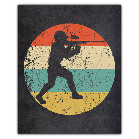 Paintball Player Icon Retro 8"x10" Wall Art Print