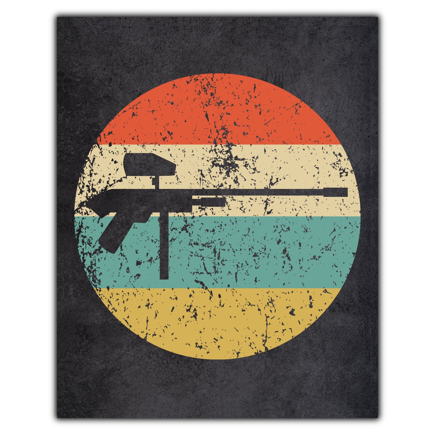 Paintball Gun Icon Retro 8"x10" Wall Art Print