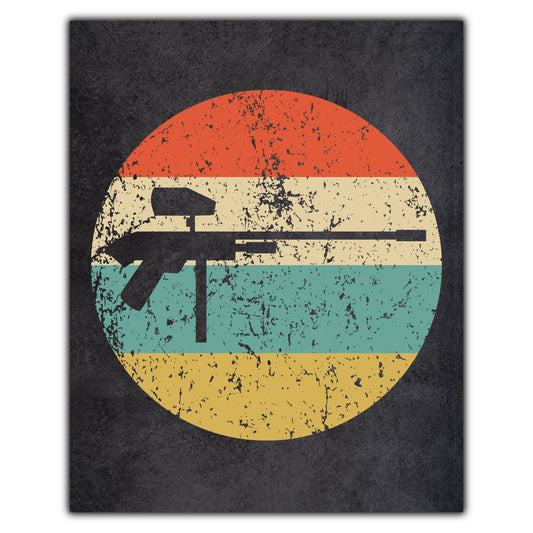 Paintball Gun Icon Retro 8"x10" Wall Art Print