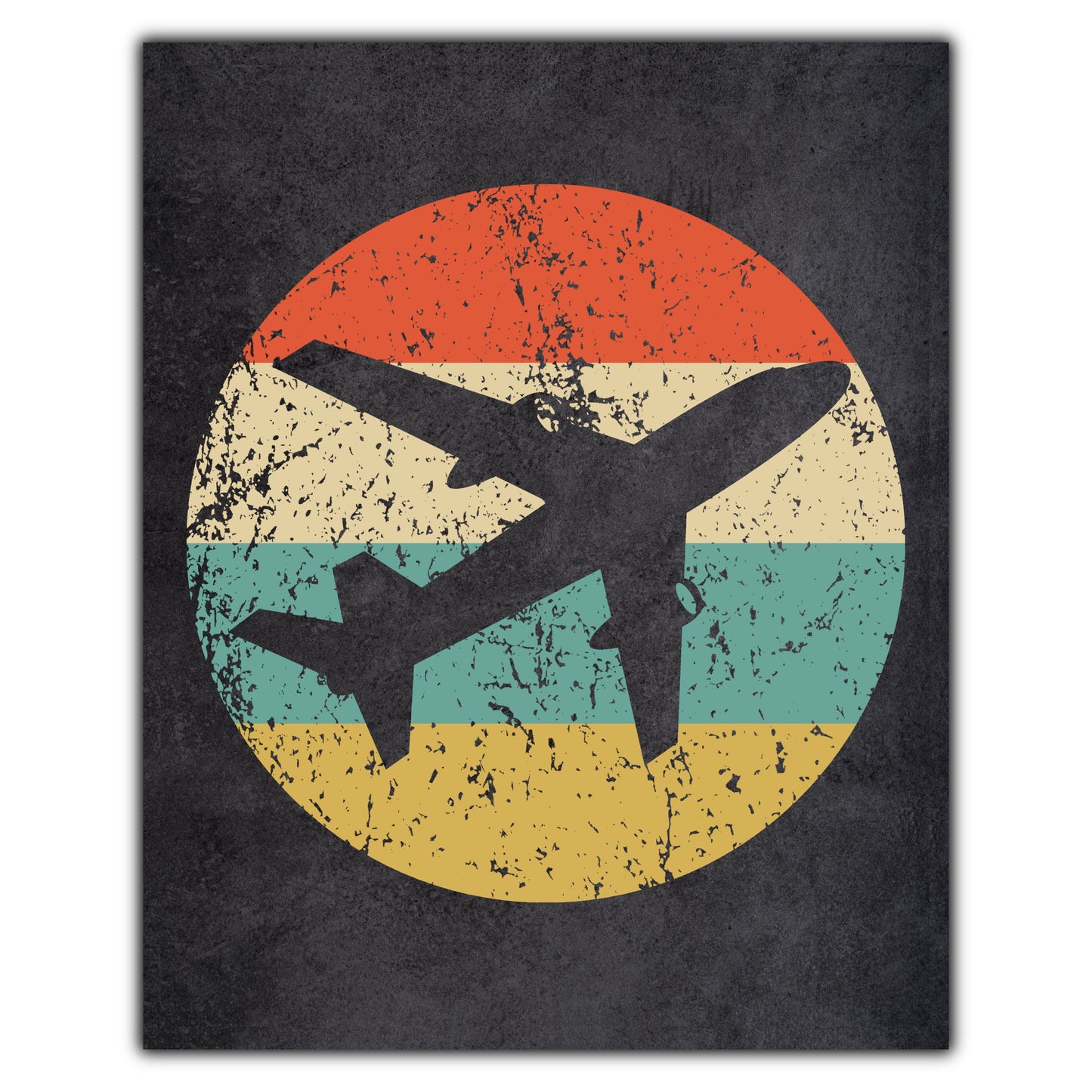 Airplane Icon Retro 8"x10" Wall Art Print