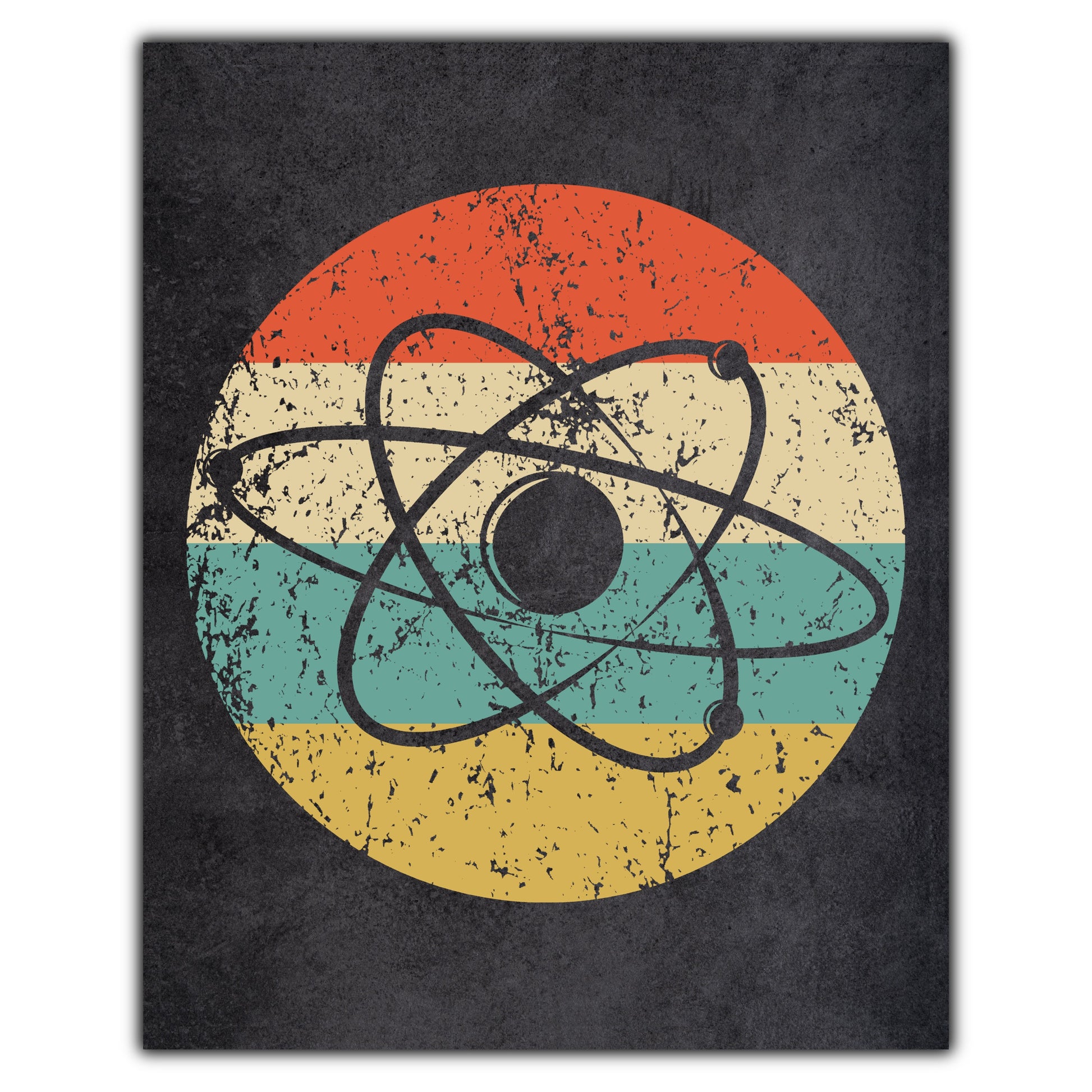 Atom Science Icon Retro 8"x10" Wall Art Print
