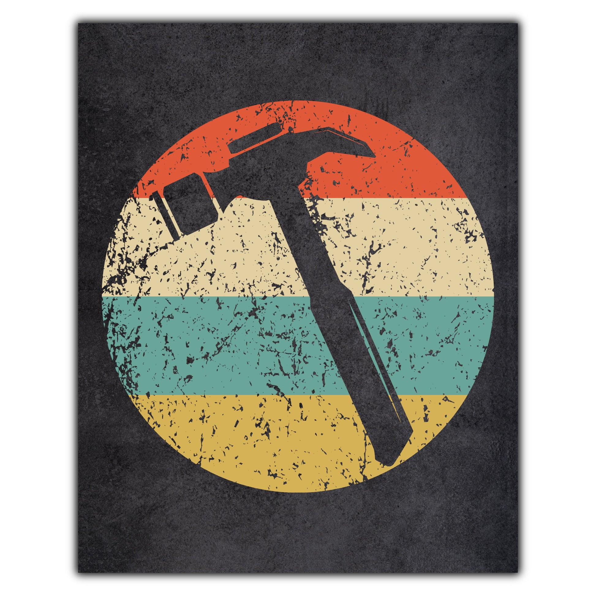 Hammer Carpentry Icon Retro 8"x10" Wall Art Print