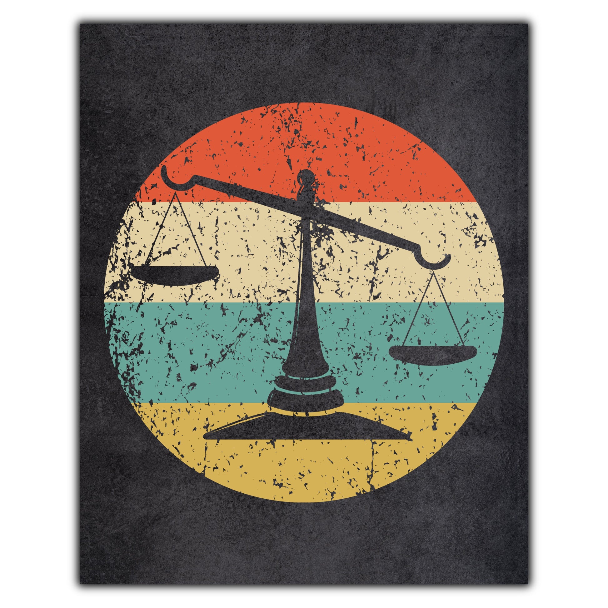Scales of Justice Law Icon Retro 8"x10" Wall Art Print