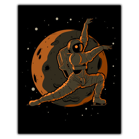 Figure Skating Astronaut Outer Space Spaceman 8"x10" Wall Art Print