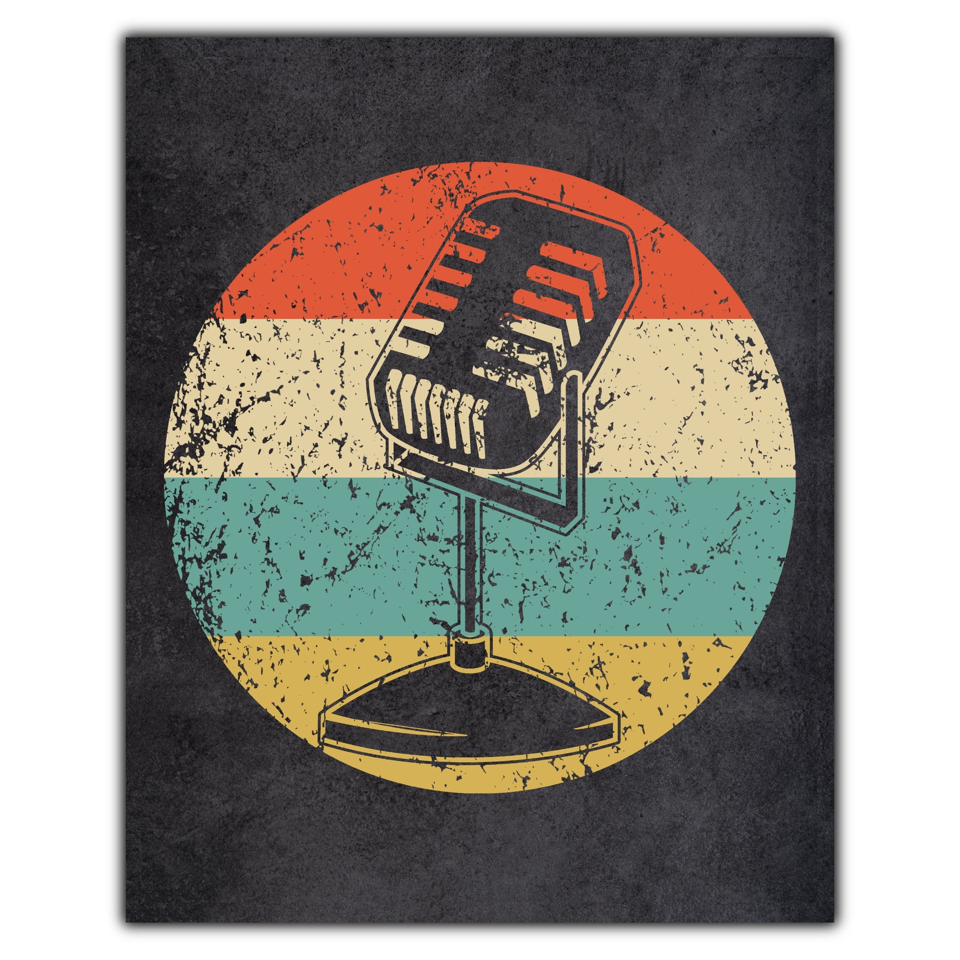 Old School Microphone Radio Icon Retro 8"x10" Wall Art Print