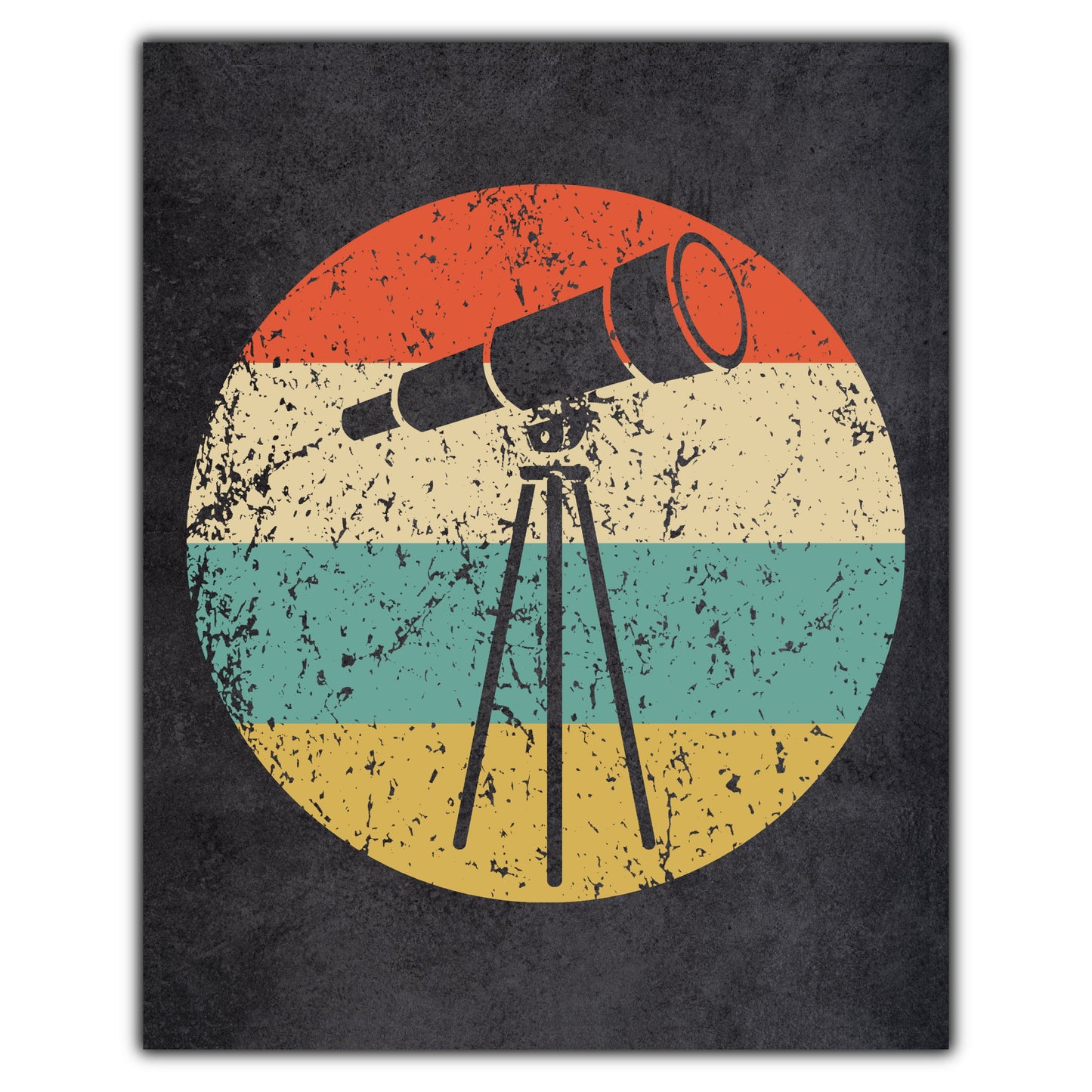 Space Science Telescope Astronomy Icon Retro 8"x10" Wall Art Print