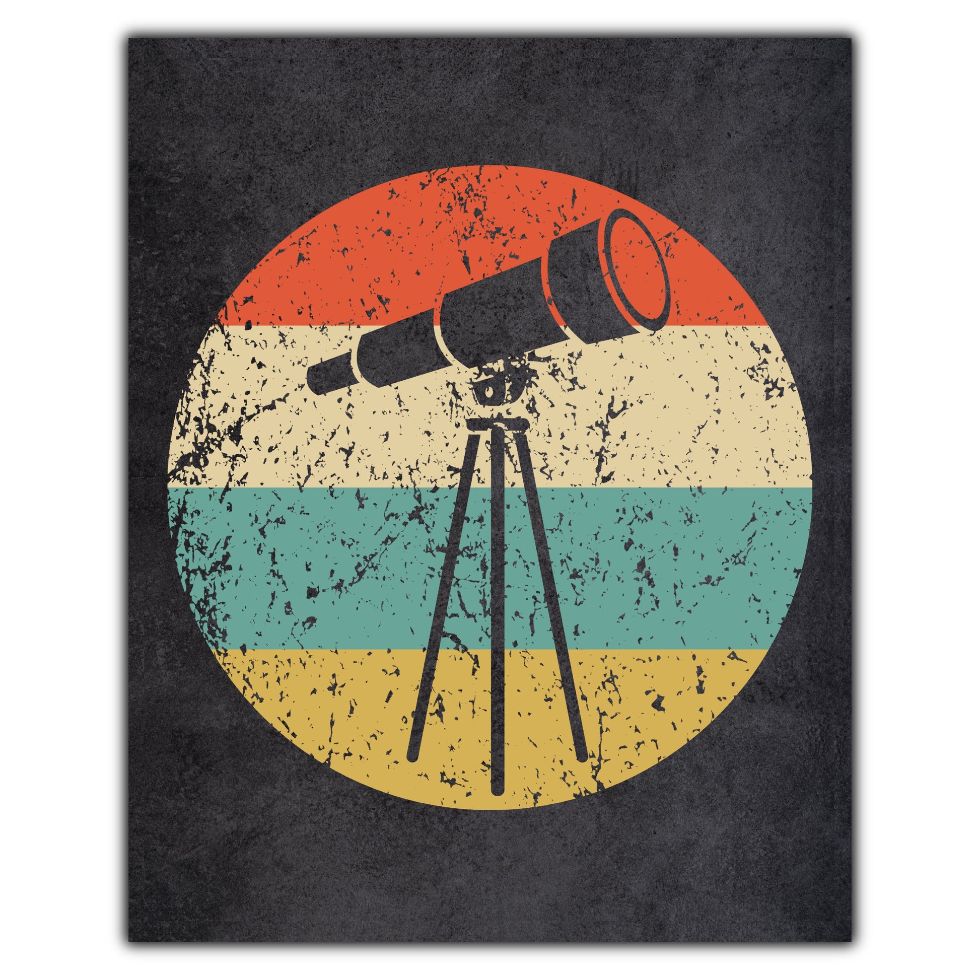 Space Science Telescope Astronomy Icon Retro 8"x10" Wall Art Print