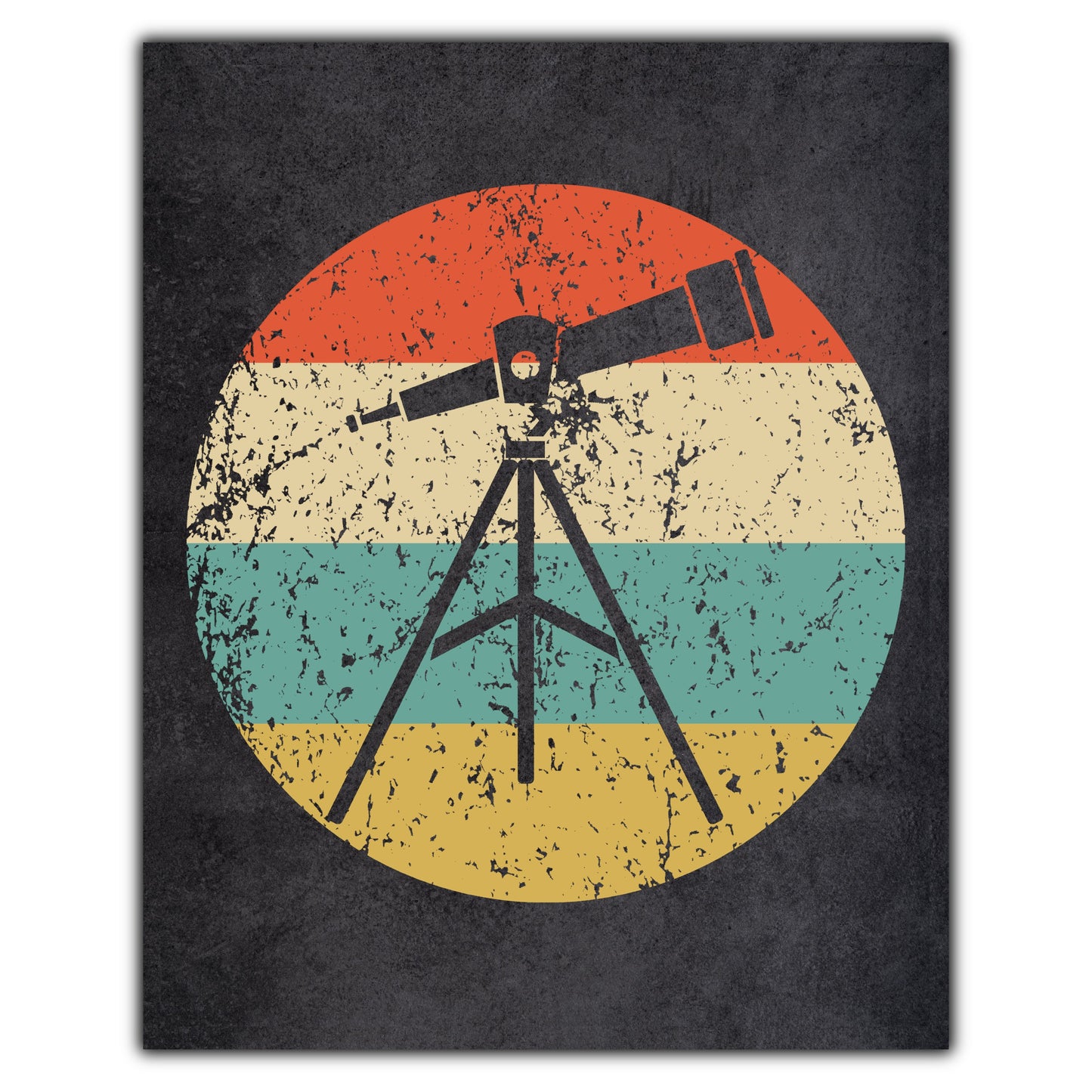 Astronomy Space Science Telescope Icon Retro 8"x10" Wall Art Print