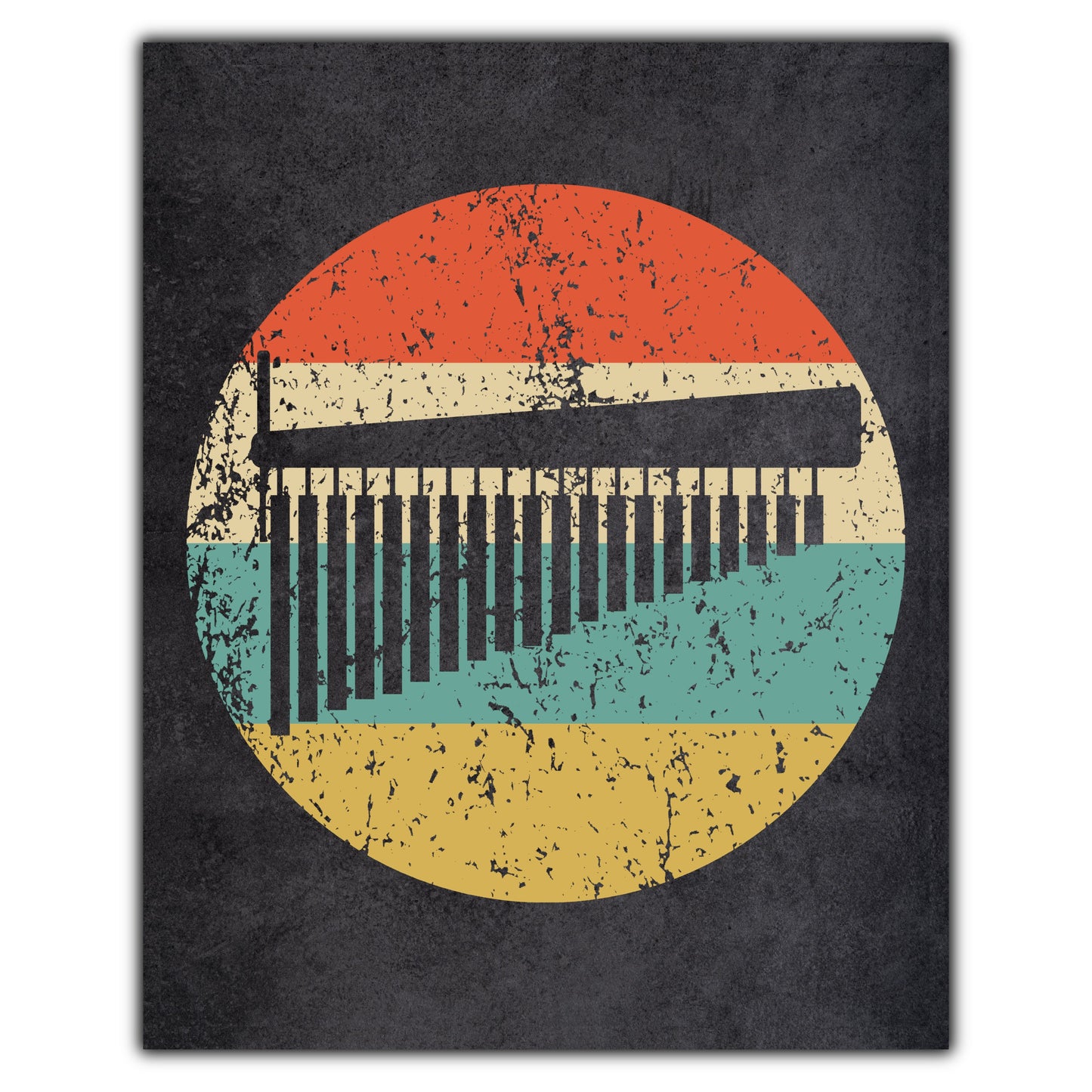 Bar Chimes Musical Instrument Music Icon Retro 8"x10" Wall Art Print