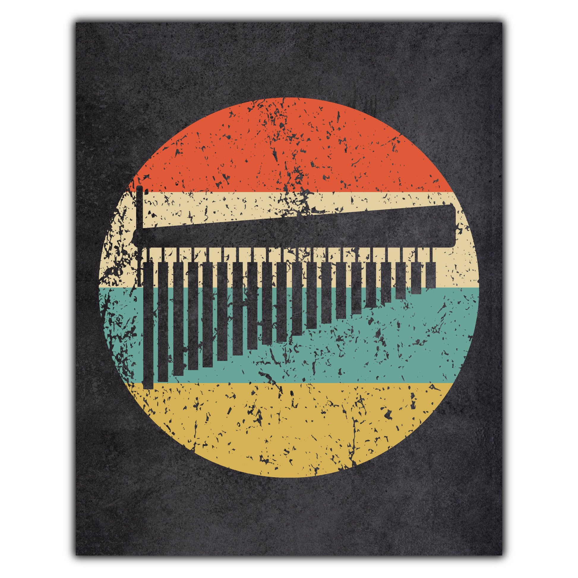 Bar Chimes Musical Instrument Music Icon Retro 8"x10" Wall Art Print