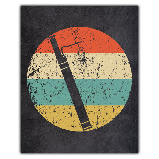 Bassoon Musical Instrument Music Icon Retro 8"x10" Wall Art Print