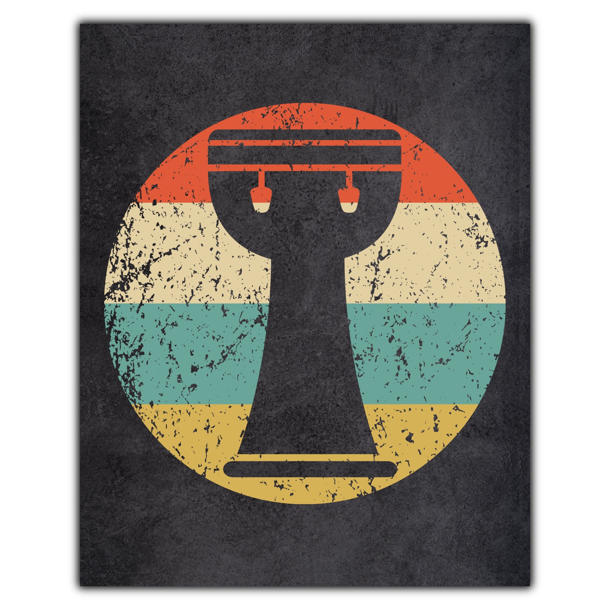 Bongo Drum Musical Instrument Music Icon Retro 8"x10" Wall Art Print