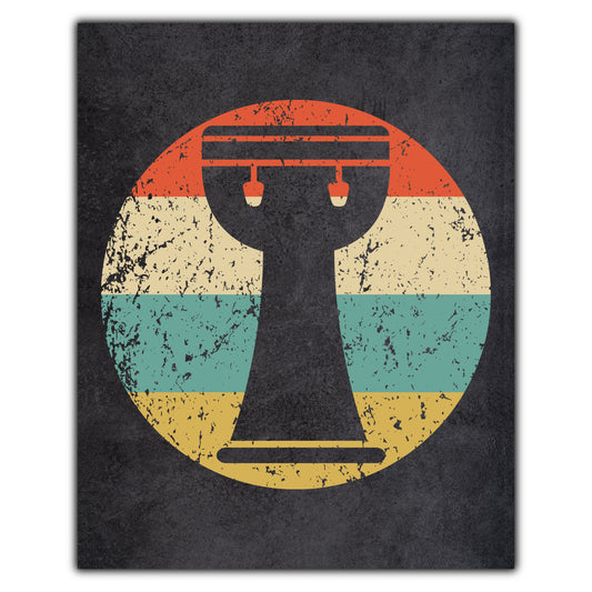 Bongo Drum Musical Instrument Music Icon Retro 8"x10" Wall Art Print