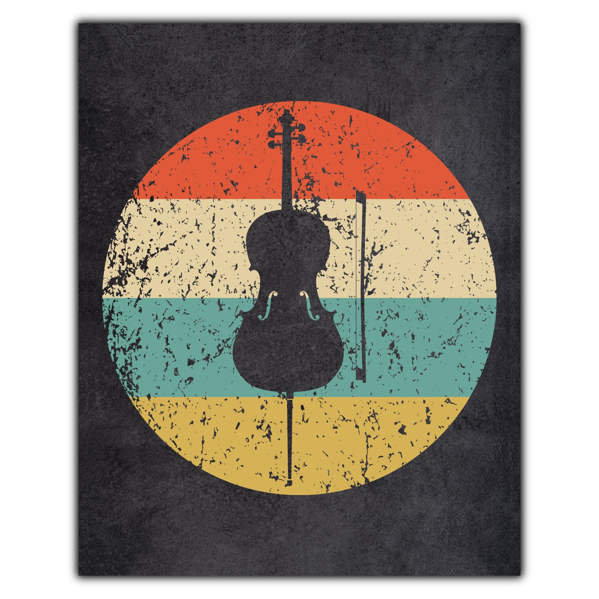 Cello Musical Instrument Music Icon Retro 8"x10" Wall Art Print
