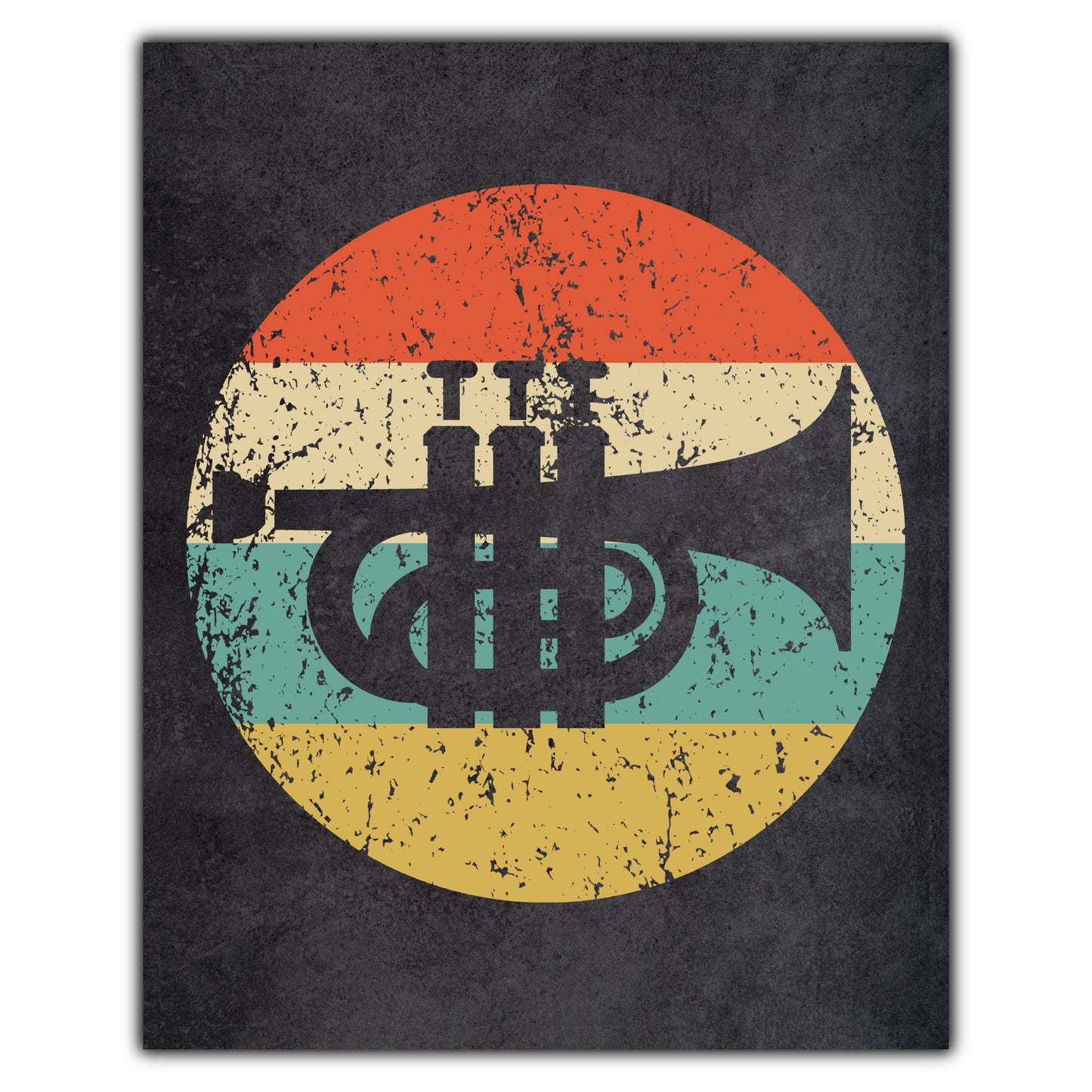 Cornet Trumpet Musical Instrument Music Icon Retro 8"x10" Wall Art Print