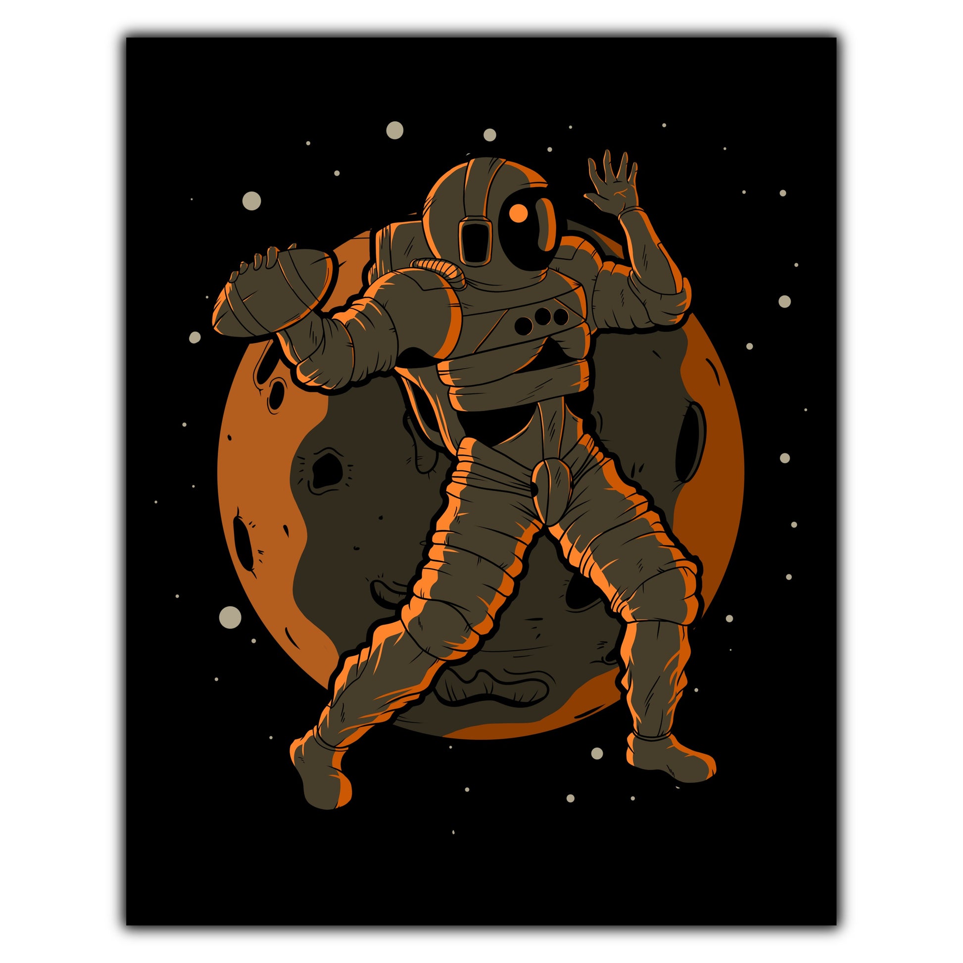 Football Quarterback Astronaut Outer Space Spaceman 8"x10" Wall Art Print