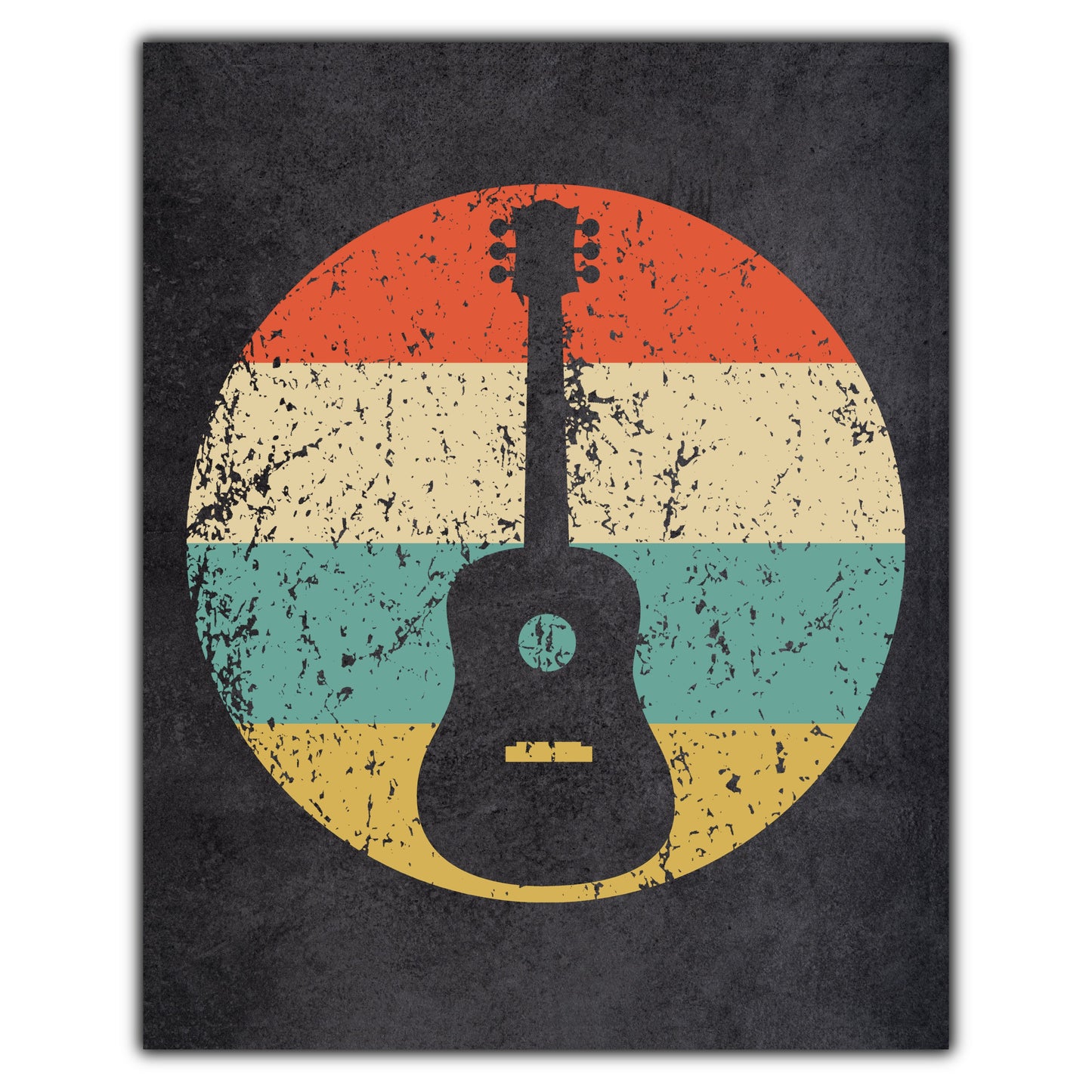 Classic Acoustic Guitar Musical Instrument Music Icon Retro 8"x10" Wall Art Print