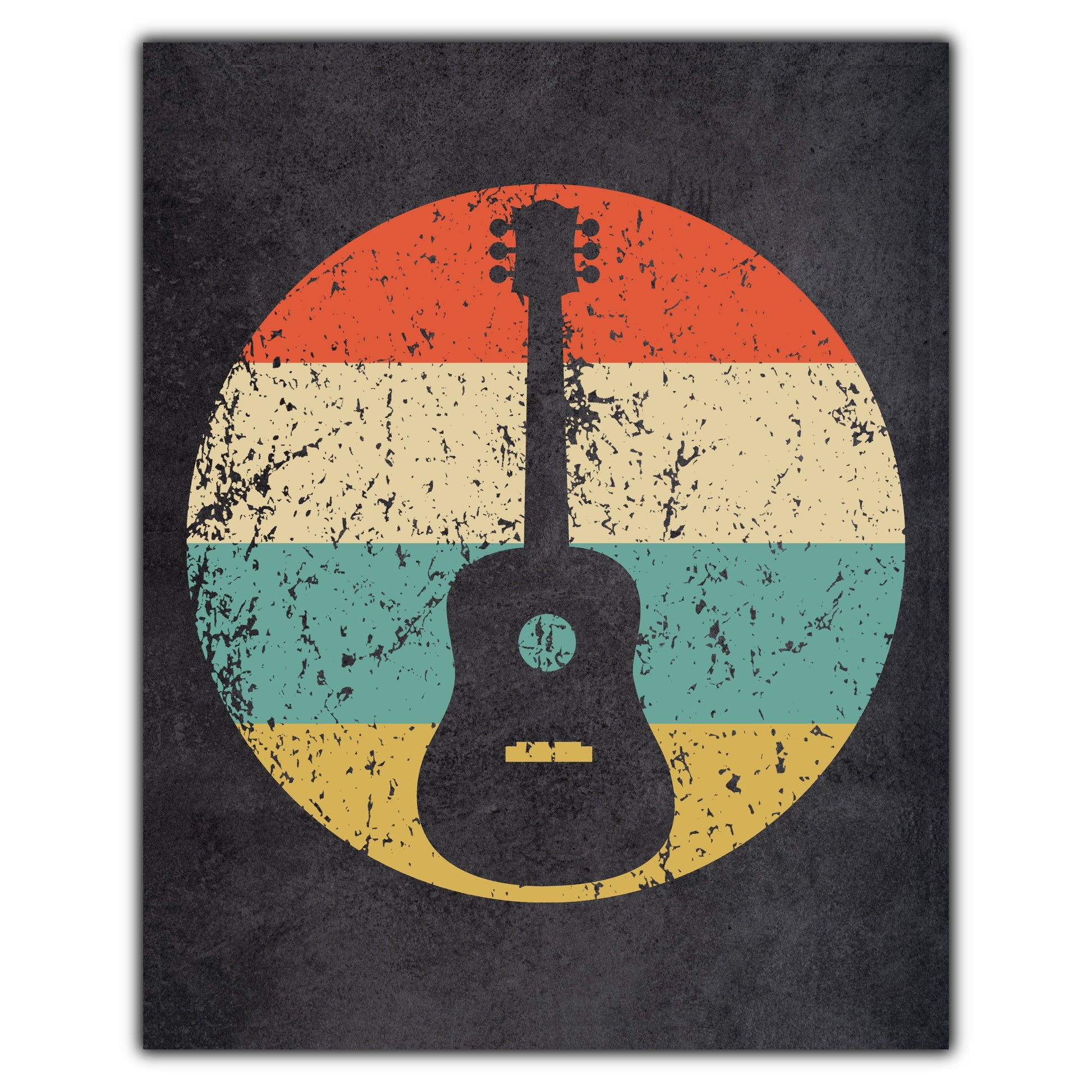 Classic Acoustic Guitar Musical Instrument Music Icon Retro 8"x10" Wall Art Print